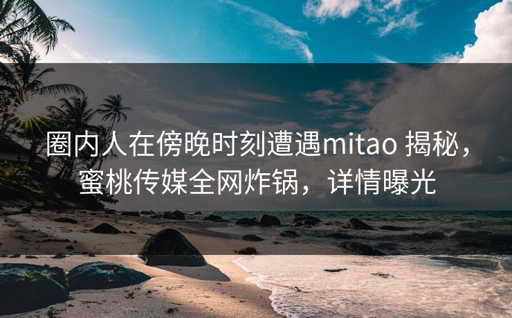 圈内人在傍晚时刻遭遇mitao 揭秘，蜜桃传媒全网炸锅，详情曝光