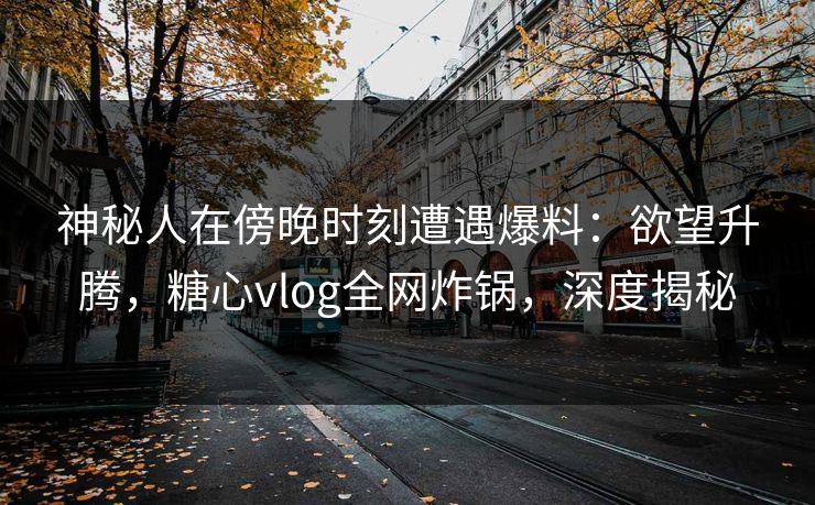 神秘人在傍晚时刻遭遇爆料：欲望升腾，糖心vlog全网炸锅，深度揭秘