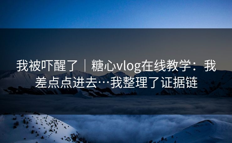 我被吓醒了｜糖心vlog在线教学：我差点点进去…我整理了证据链