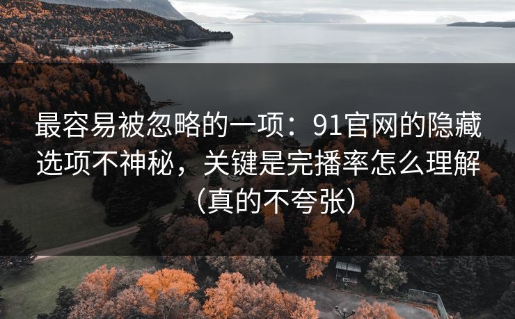 最容易被忽略的一项：91官网的隐藏选项不神秘，关键是完播率怎么理解（真的不夸张）